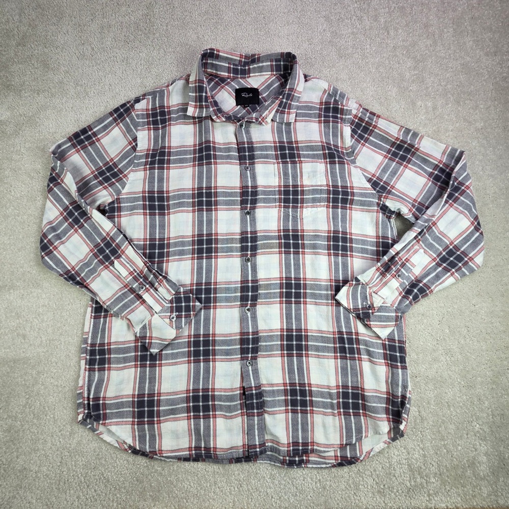 Rails Wyatt‎ Plaid Flannel Shirt Men's XXL Gray Plaid Long sleeve
